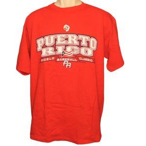 NWOT Majestic World Baseball Classic 2009 Puerto Rico Rican Day Large T-Shirt